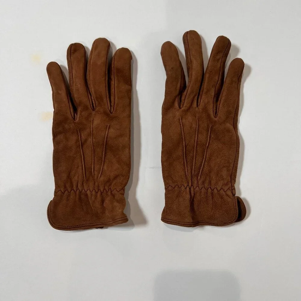 Brown Suede Gloves Size M
